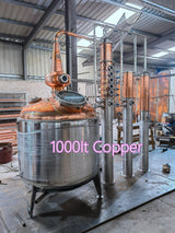  Multifunctional Copper Distillation Whiskey Gin Vodka Distillery, 1000L copper