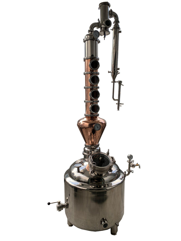 100l / 200l / 300l / 400l / 500l Baine Marie Jacketed Still with 6" Copper Column - OakStills