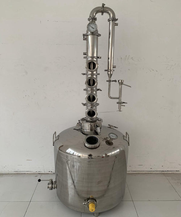 200Lt / 52 Gallon Non Jacket 4" 4 Plates Flute Column Still / Reflux Still - OakStills
