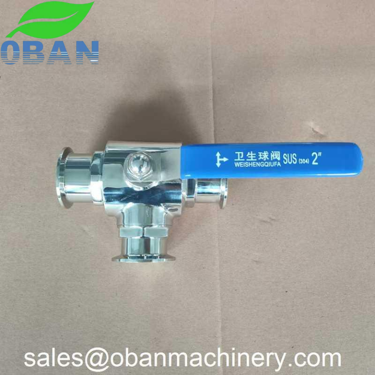 Tri clamp 3 way ball valve (T type)