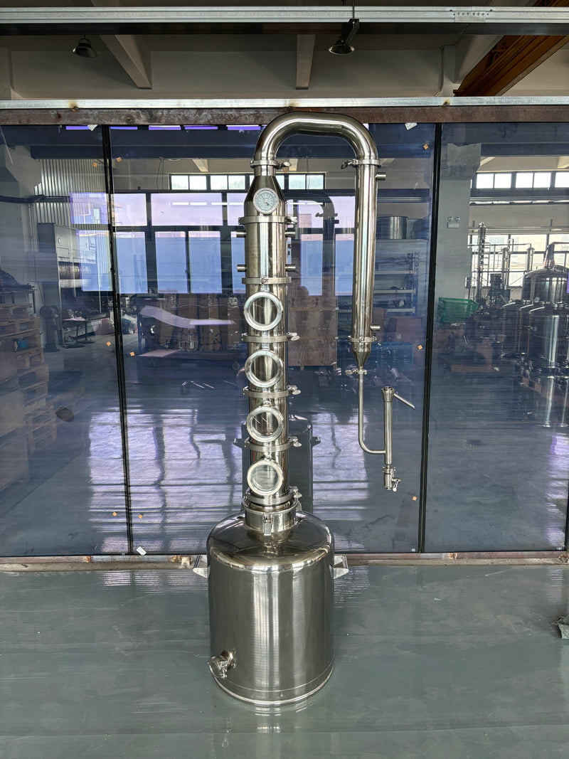 6" Stainless Flute Distillation Column(4 Plate Sections)