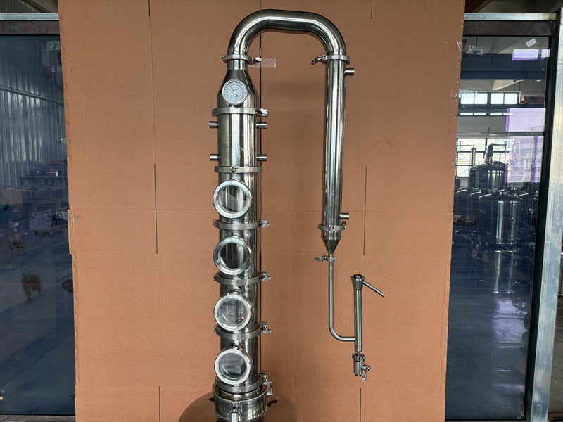 6" Stainless Flute Distillation Column(4 Plate Sections)