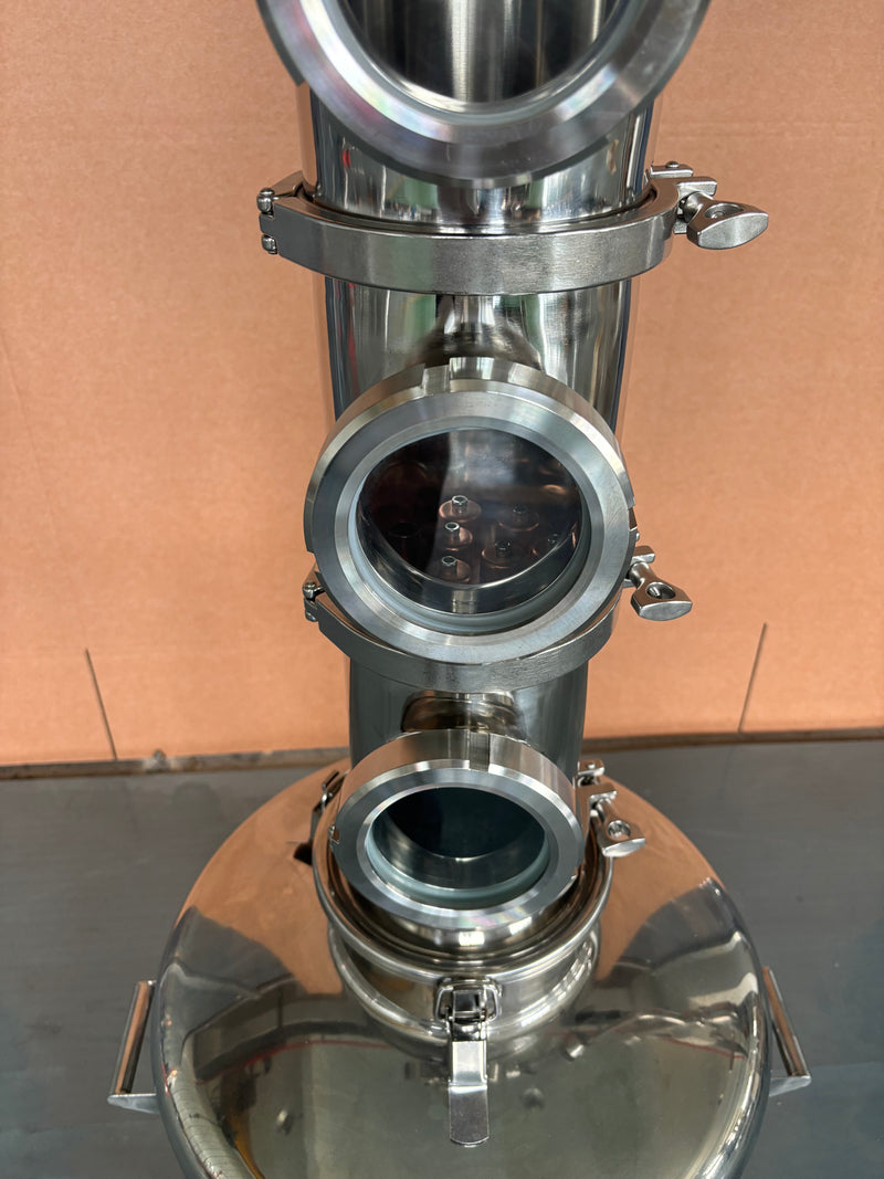 6" Stainless Flute Distillation Column(4 Plate Sections)