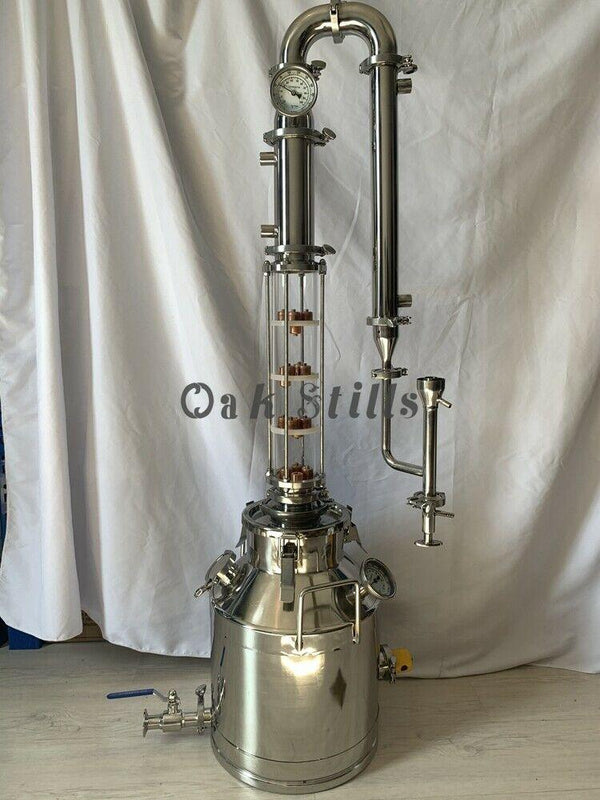 30Lt / 8 Gallon 3inch Glass Column Still - OakStills