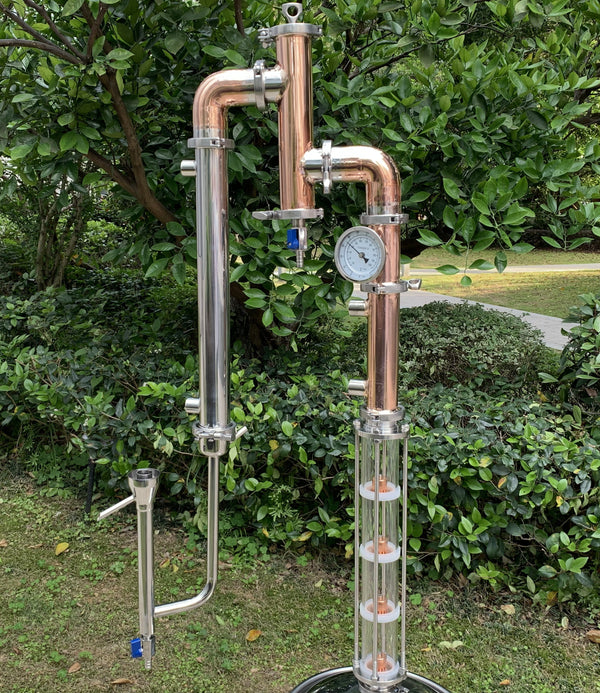 2 inch 4 Plate Glass Copper Still Column with Gin Basket