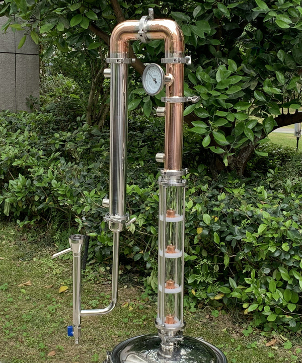 2 inch 4 Plate Glass Copper Reflux Still Column