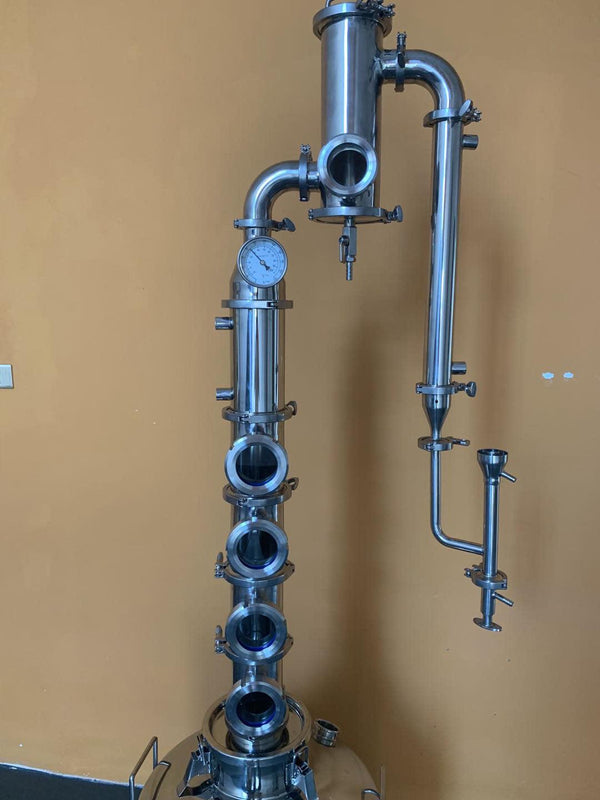 4" Stainless Steel Moonshine Reflux Still Column with Gin Basket - OakStills