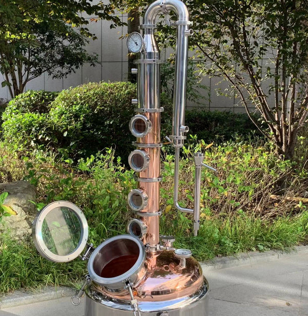 100L/26Gallons Copper Double Jacketed 4" Column Flute Still