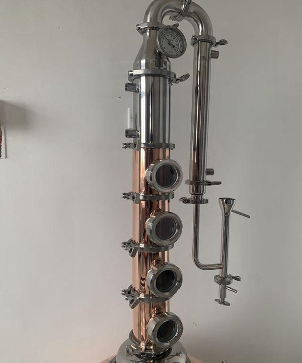 4" Moonshine Copper Reflux Still Tower with Copper Bubble Plates - OakStills