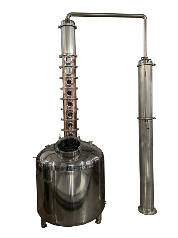 600Lt / 150 Gallons Non-Jacketed 8 inch 8 Plates Copper Reflux Still