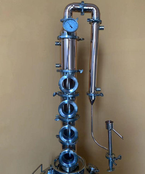 26 Gallon / 100L Copper Reflux Still with 4" Copper Flute Column - OakStills