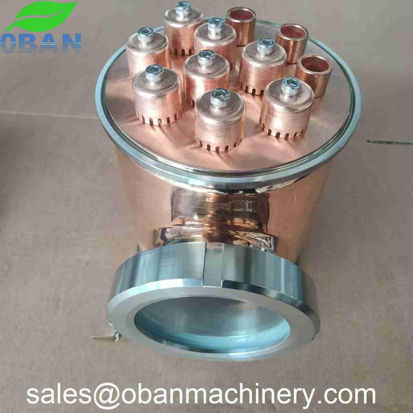 6 inch Copper / Stainless Steel Reflux Column Section w/ Bubble Plate