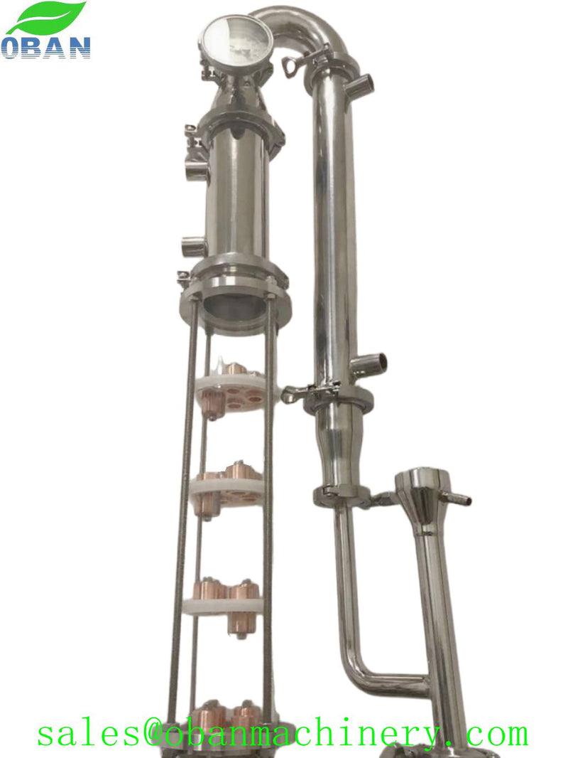 3" Glass Reflux Column Moonshine Still w/ Dephlegmator, Condenser, Bubble Plate