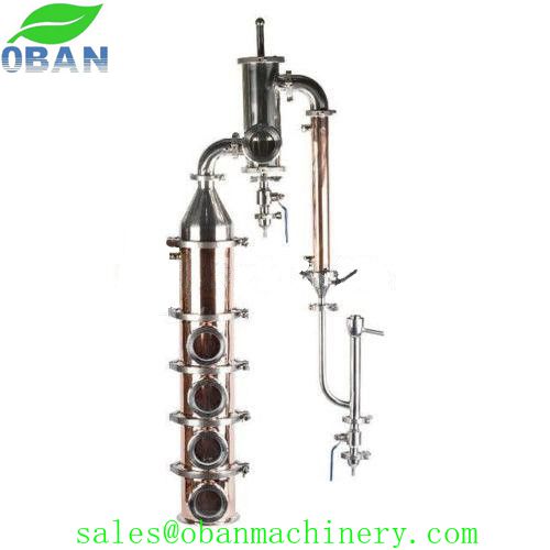 6" Copper Moonshine Reflux Still Tower with Gin Basket
