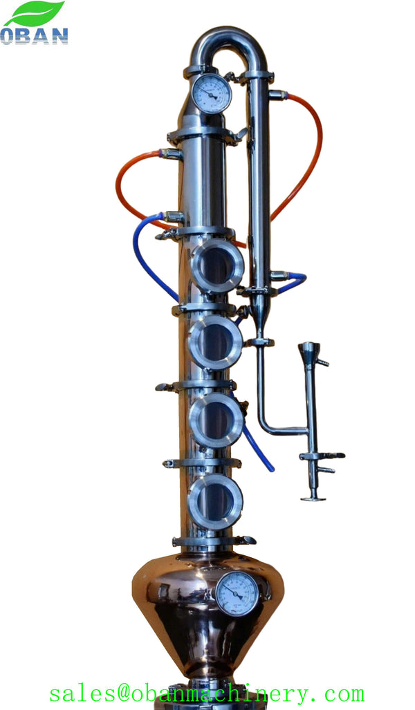 4 inch 4 Plates Copper Reflux Column with Copper Helmet