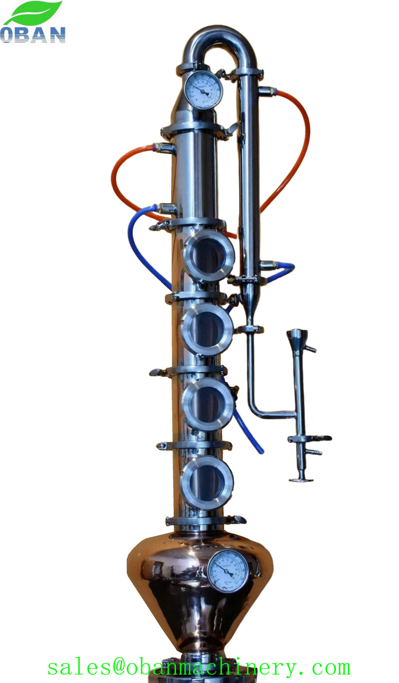 4 inch 4 Plates Copper Reflux Column with Copper Helmet