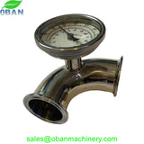 Sanitary 2 inch tri clamp 90 deg elbow with 1/2 FNPT