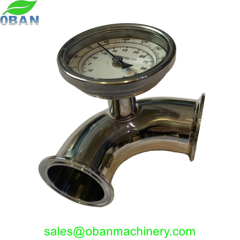 Sanitary 2 inch tri clamp 90 deg elbow with 1/2 FNPT