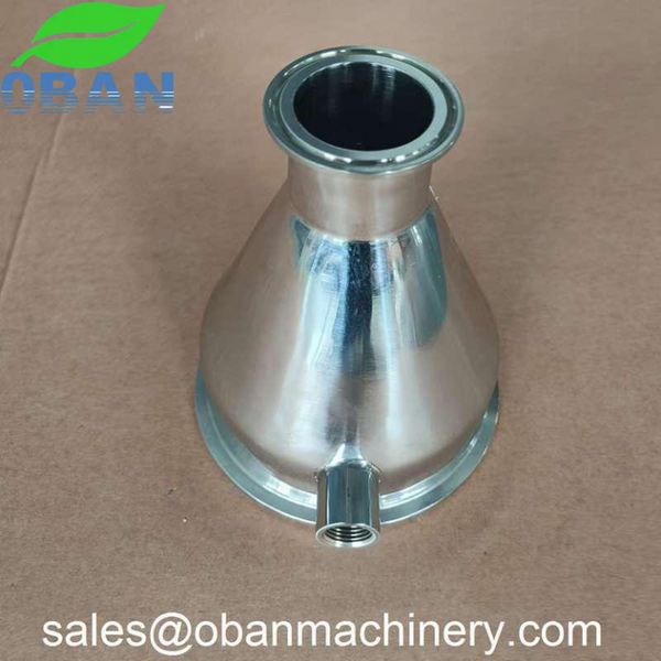 Stainless 6" to 2"  reducer with dial thermometer